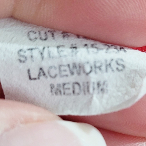 Jess & Jane Laceworks Red Floral Print 3/4 Sleeve Top Women’s Medium USA Cotton - Picture 11 of 11